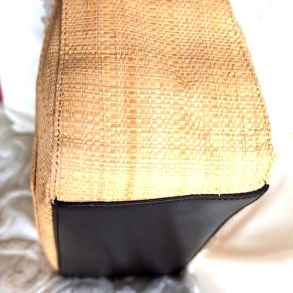 Cole Haan Spring 🌼Daisy Straw/Leather Mini Tote Bag - Picture 7 of 17